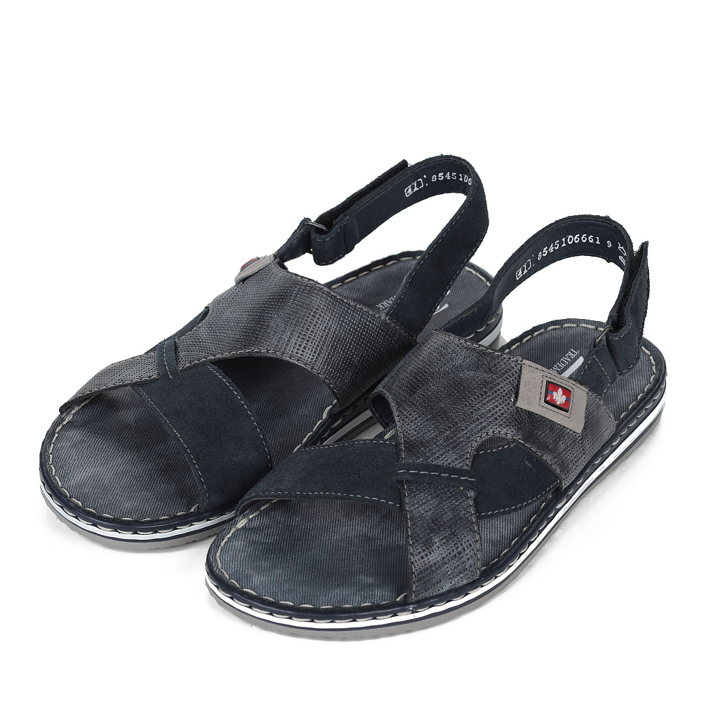 Синие сандалии из комбинированных материалов Rieker