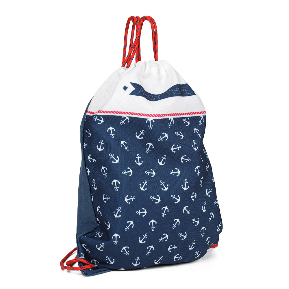 Синяя пляжная сумка-мешок из принтованного полиэстера Fabretti