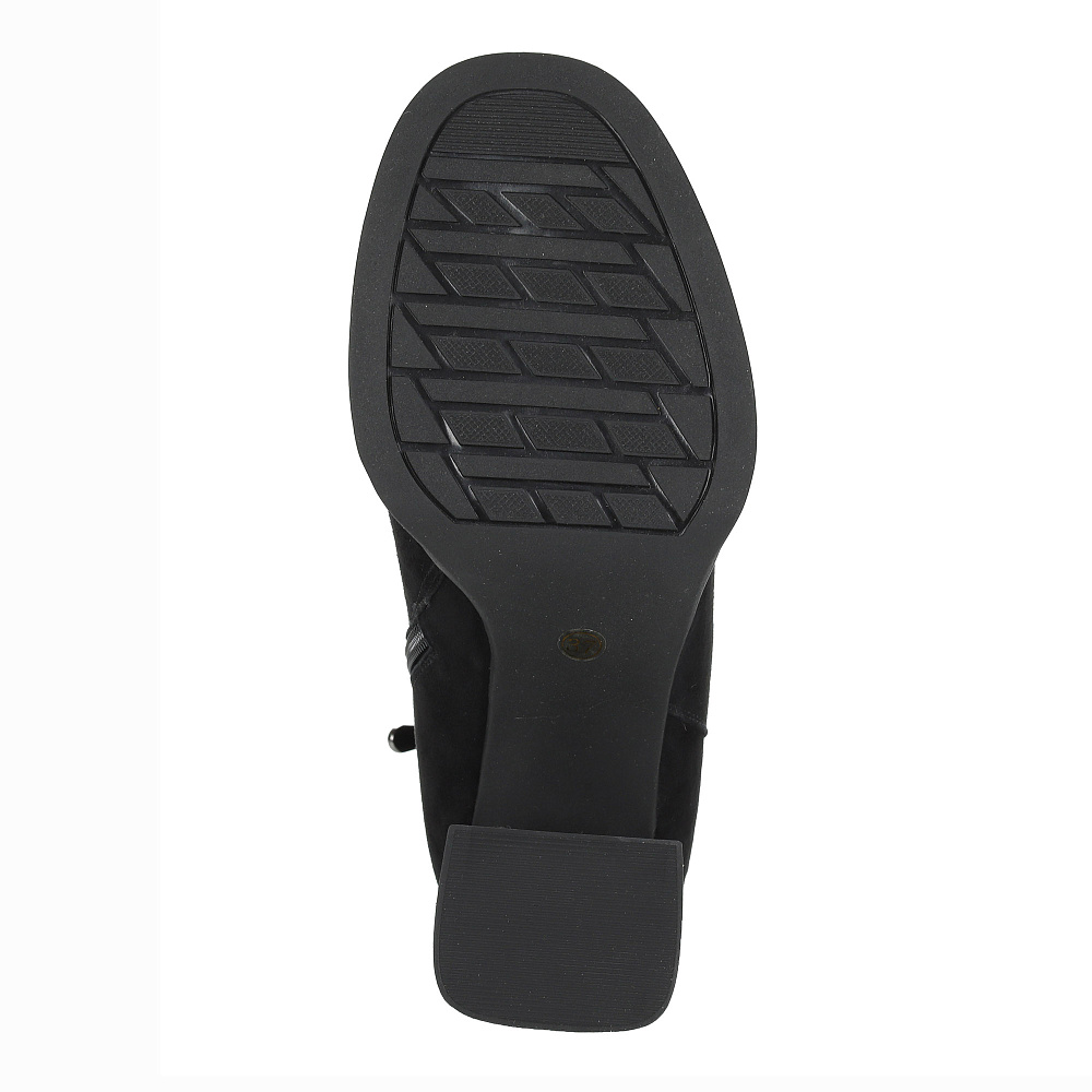 Черные утепленные ботильоны из натурального велюра Respect