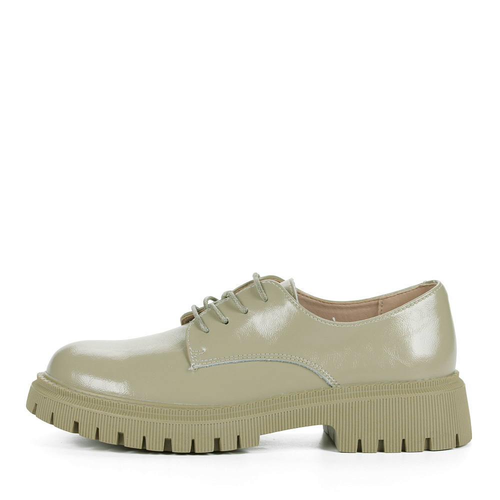 Оливковые полуботинки из композиционной кожи на подкладке из текстиля на тракторной подошве Respect