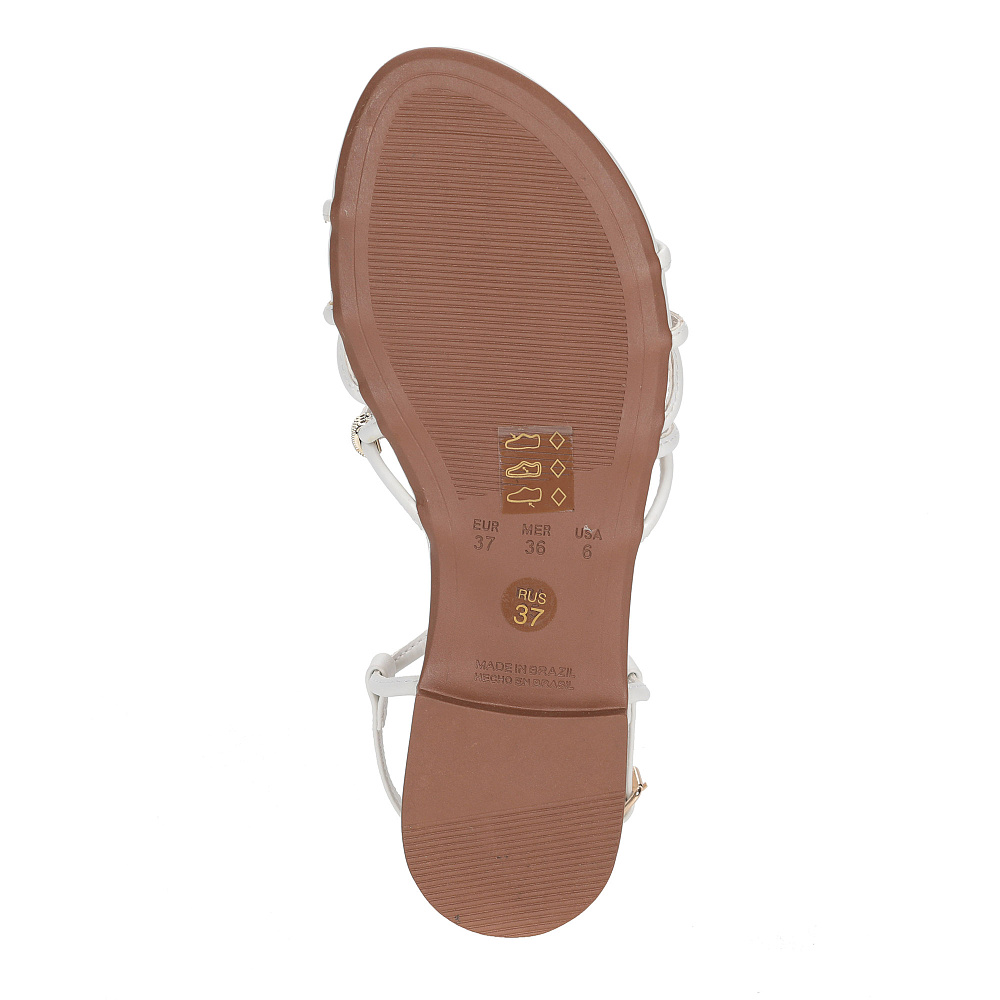 Белые сандалии из кожи на плоской подошве Respect