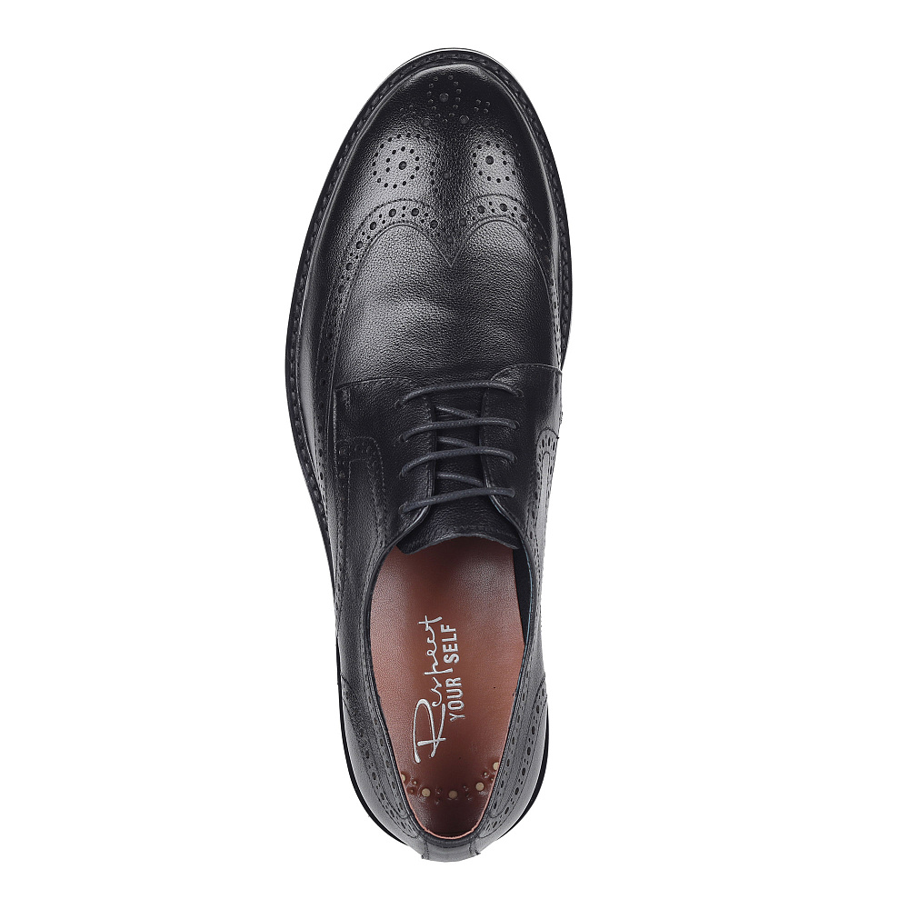 Черные полуботинки из кожи с брогированными элементами RESPECT PREMIUM