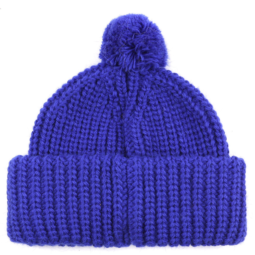 Шапка женская шерстяная синяя Fabretti