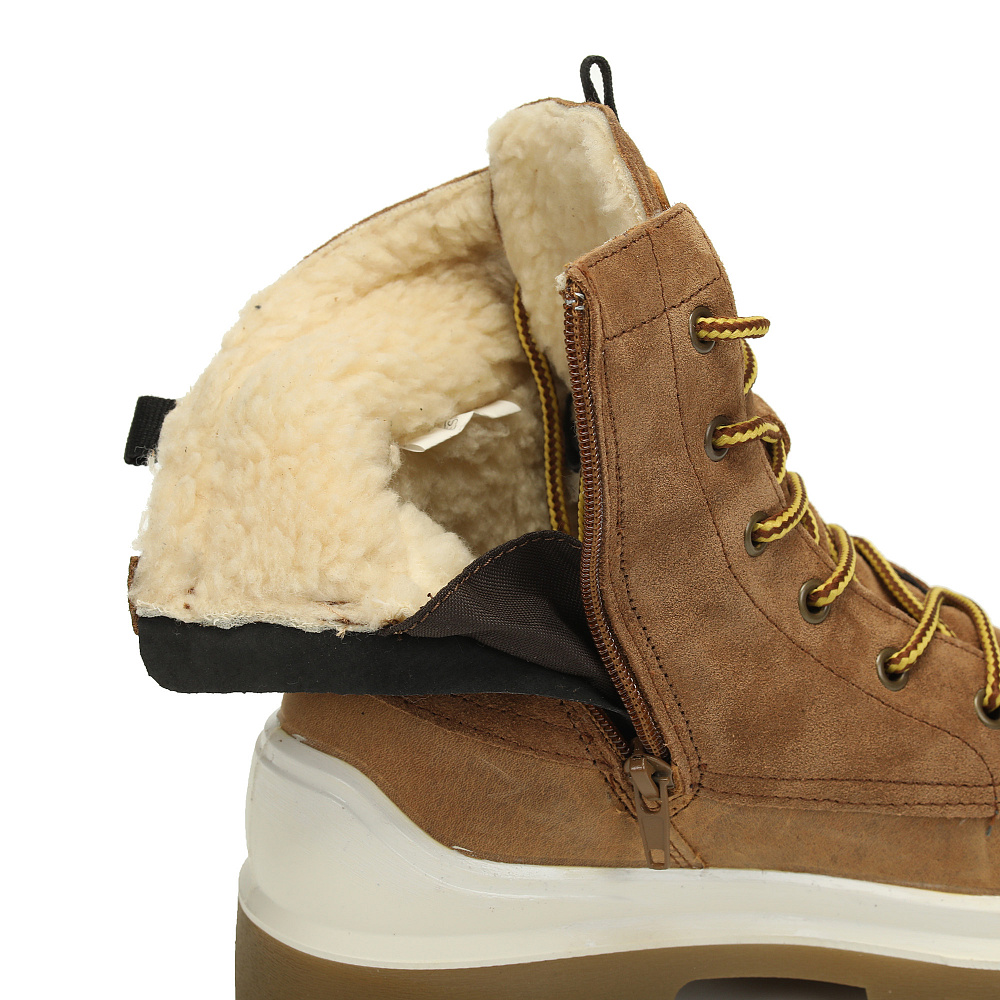 Рыжие зимние ботинки хайкеры из кожи Respect