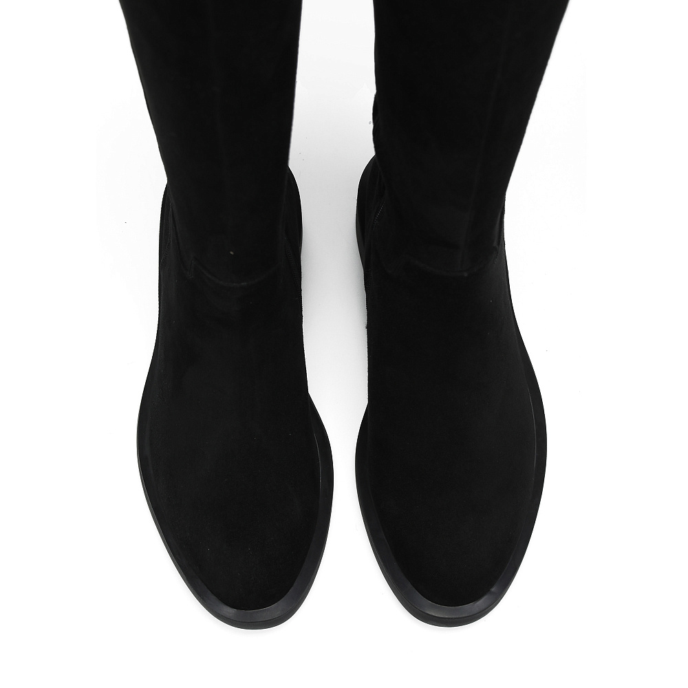 Черные утепленные ботфорты из велюра RESPECT PREMIUM