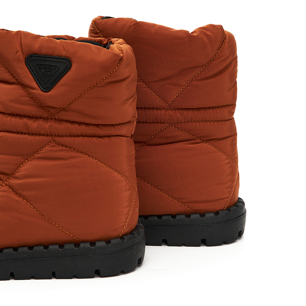 Рыжие утепленные дутики из текстиля Respect