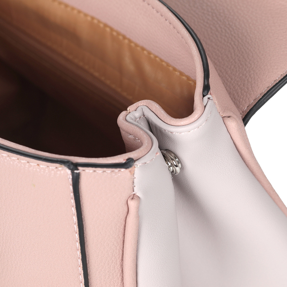 Розовая сумка сэтчел из экокожи с дополнительной ручкой Portofiano