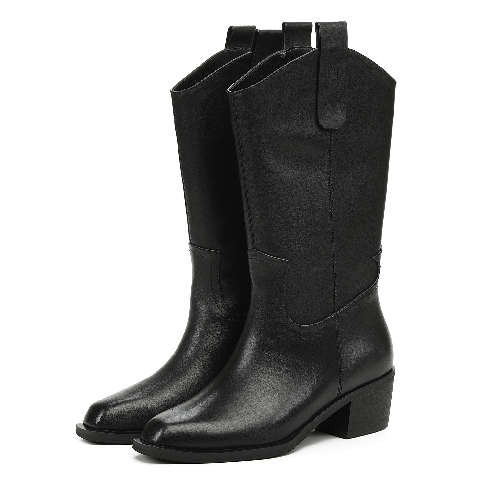 Черные казаки из гладкой кожи RESPECT PREMIUM