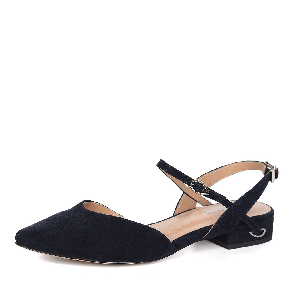 Синие открытые туфли из велюра CorsoComo