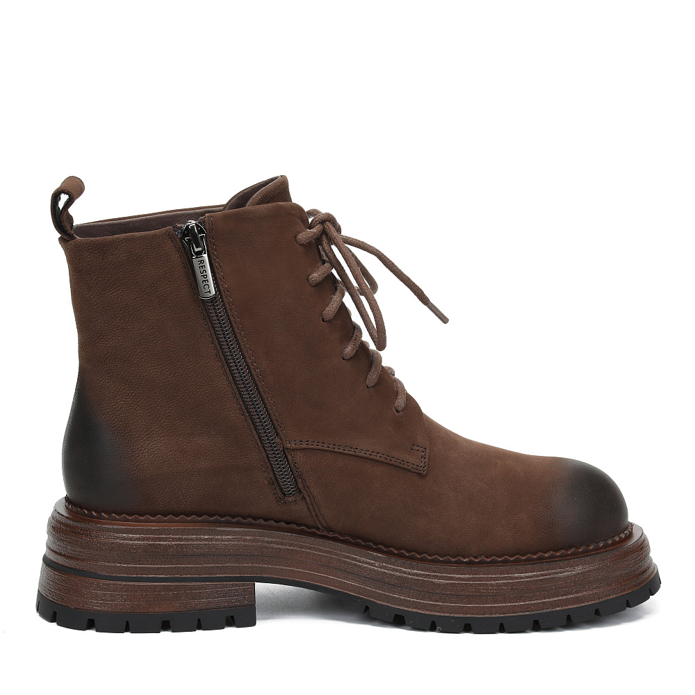 Коричневые зимние ботинки из нубука Respect