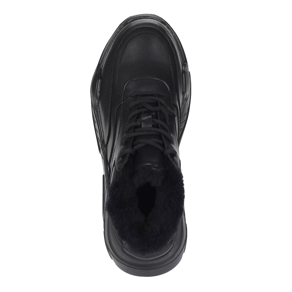 Черные кроссовки из кожи на подкладке из текстиля Respect