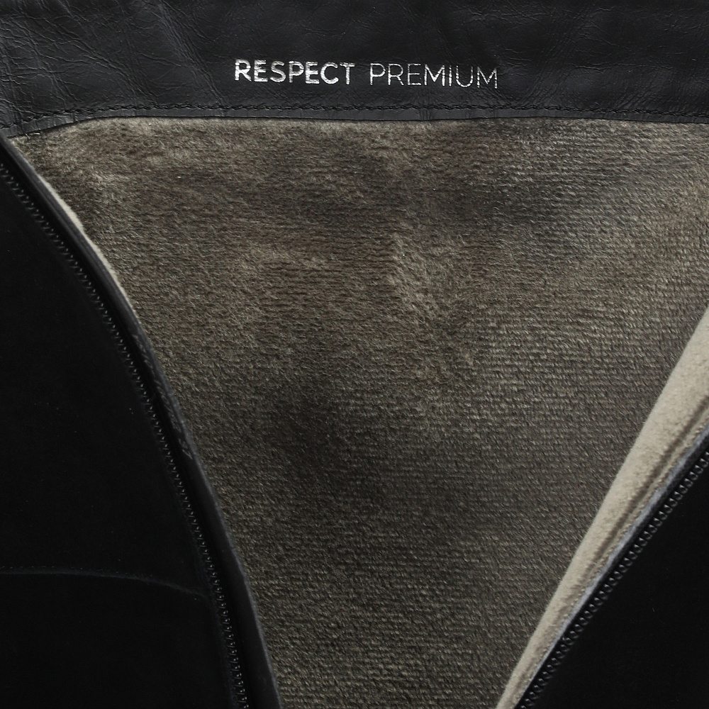 Черные утепленные ботфорты из велюра RESPECT PREMIUM