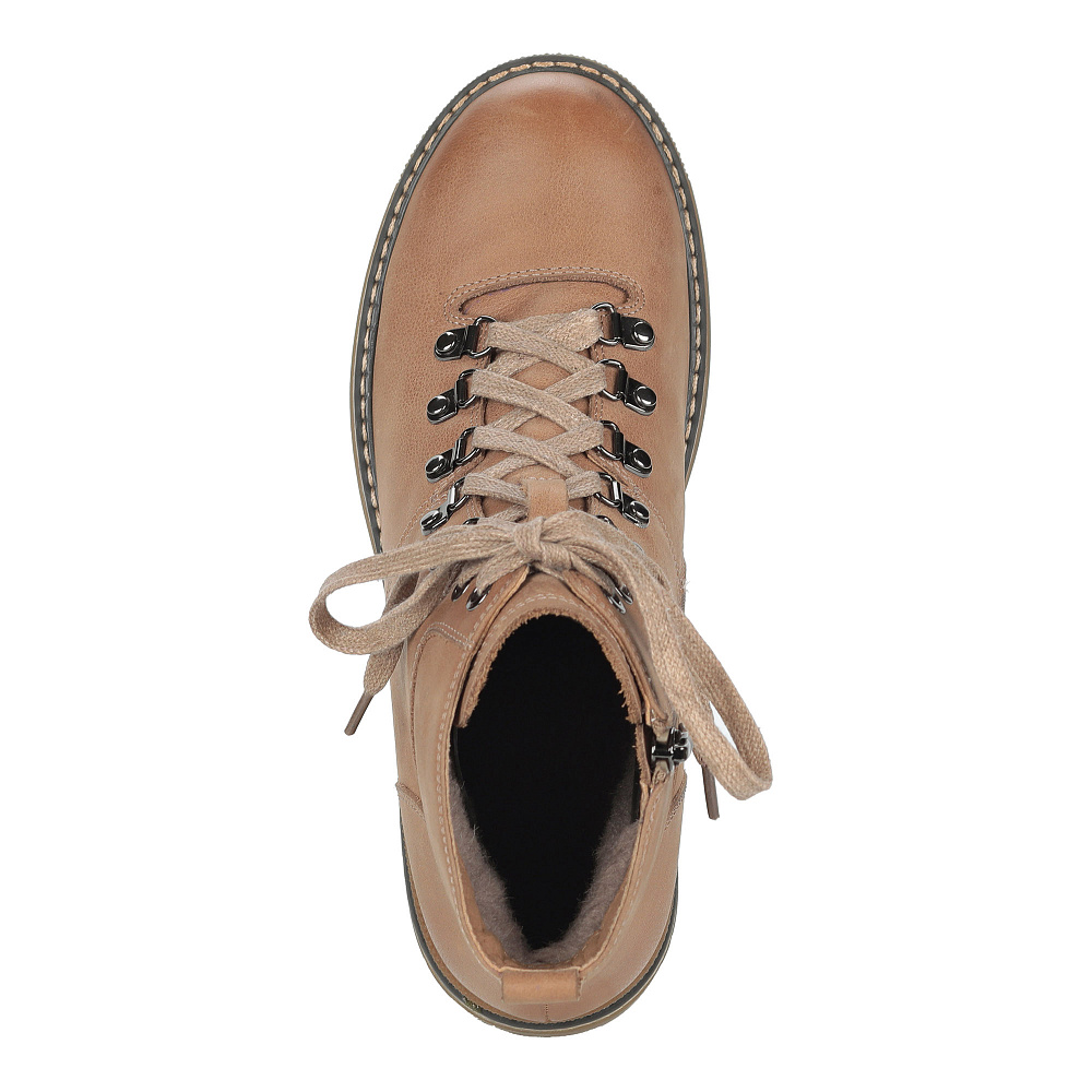 Бежевые ботинки из кожи на шерсти Respect