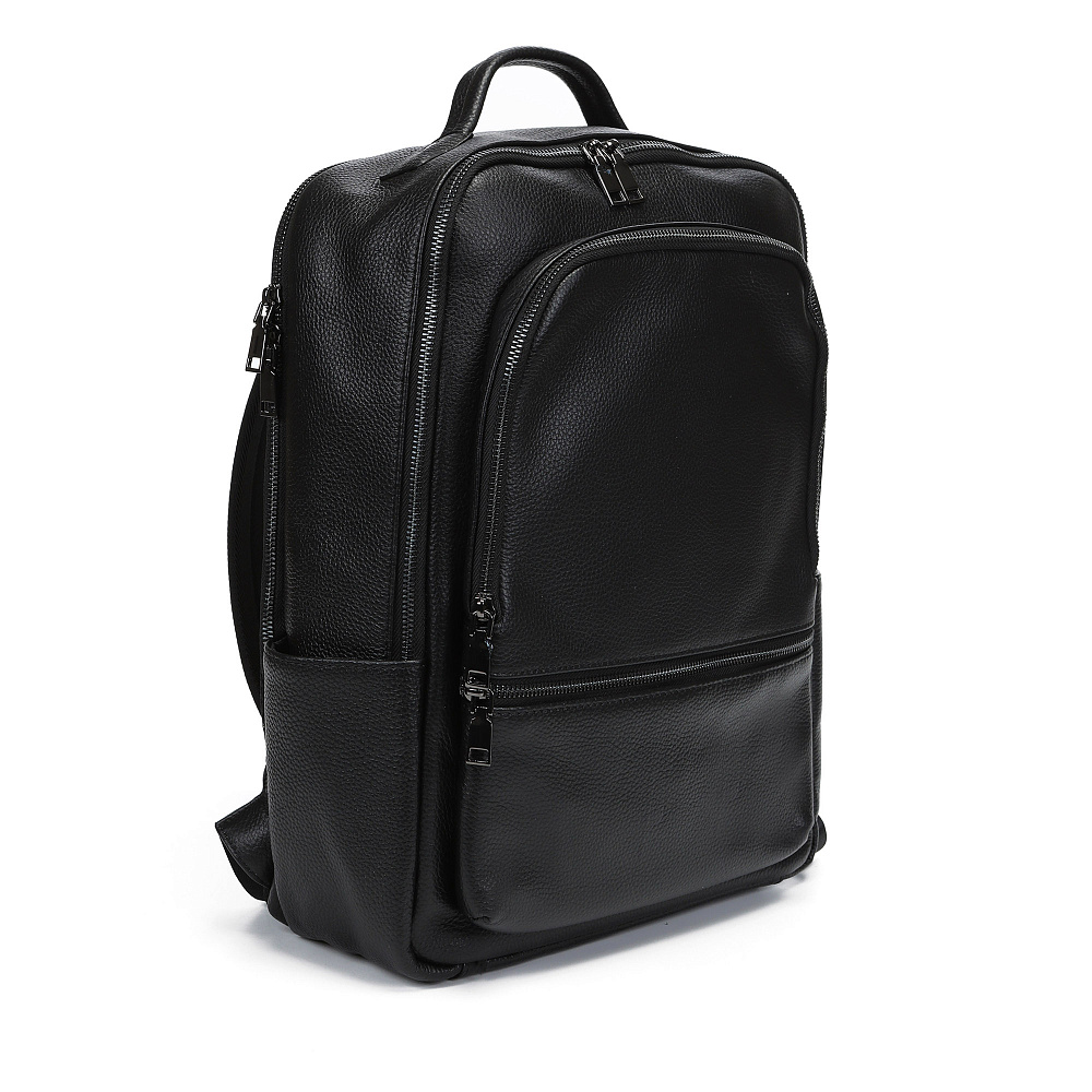 Черный городской рюкзак из гладкой кожи Portofiano