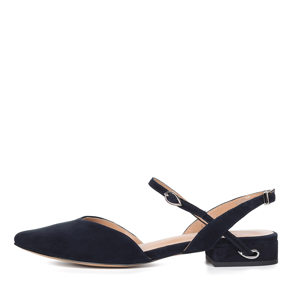 Синие открытые туфли из велюра CorsoComo