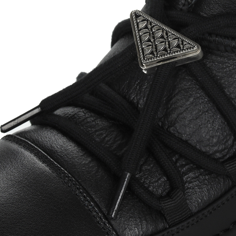 Черные зимние ботинки из гладкой кожи Respect