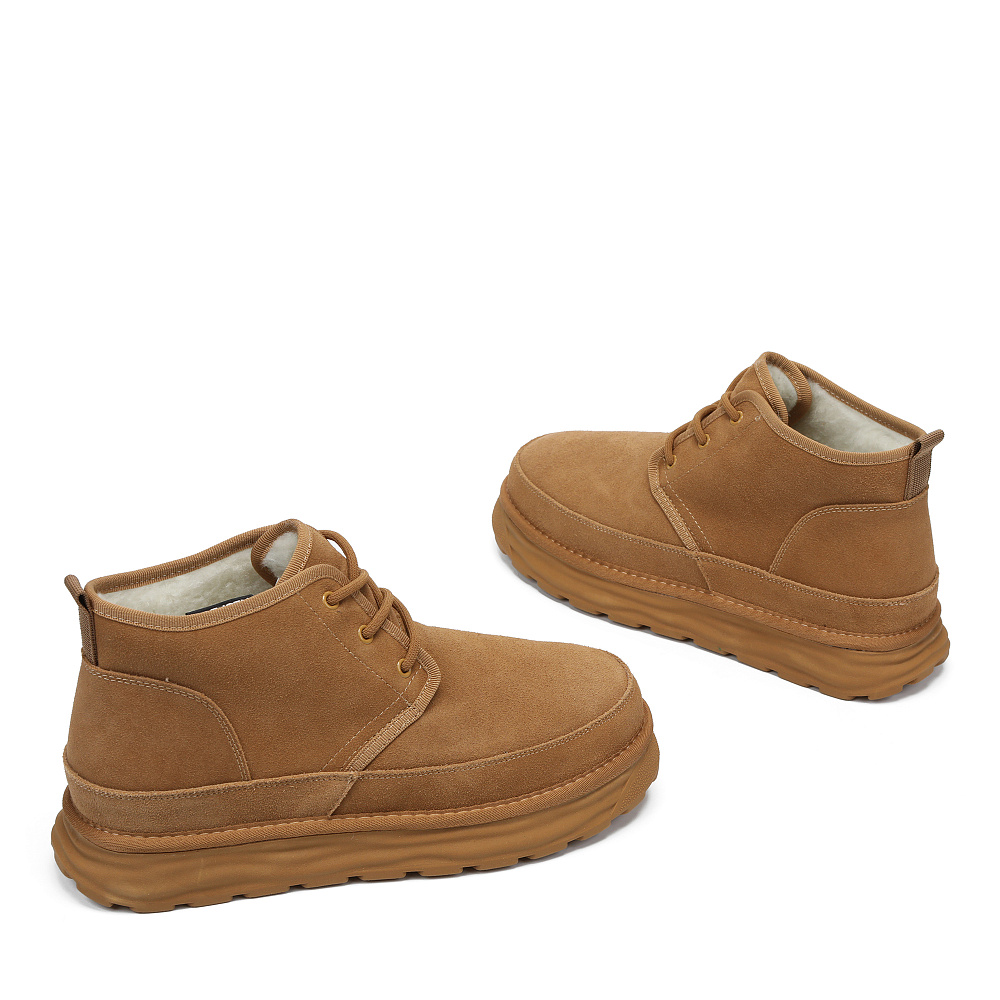 Рыжие угги из бархатистого велюра на шнурках Respect