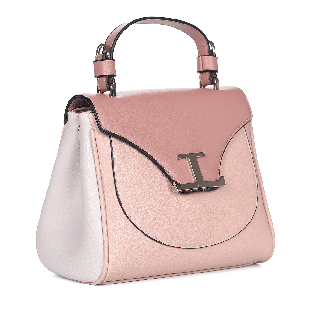 Розовая сумка сэтчел из экокожи с дополнительной ручкой Portofiano