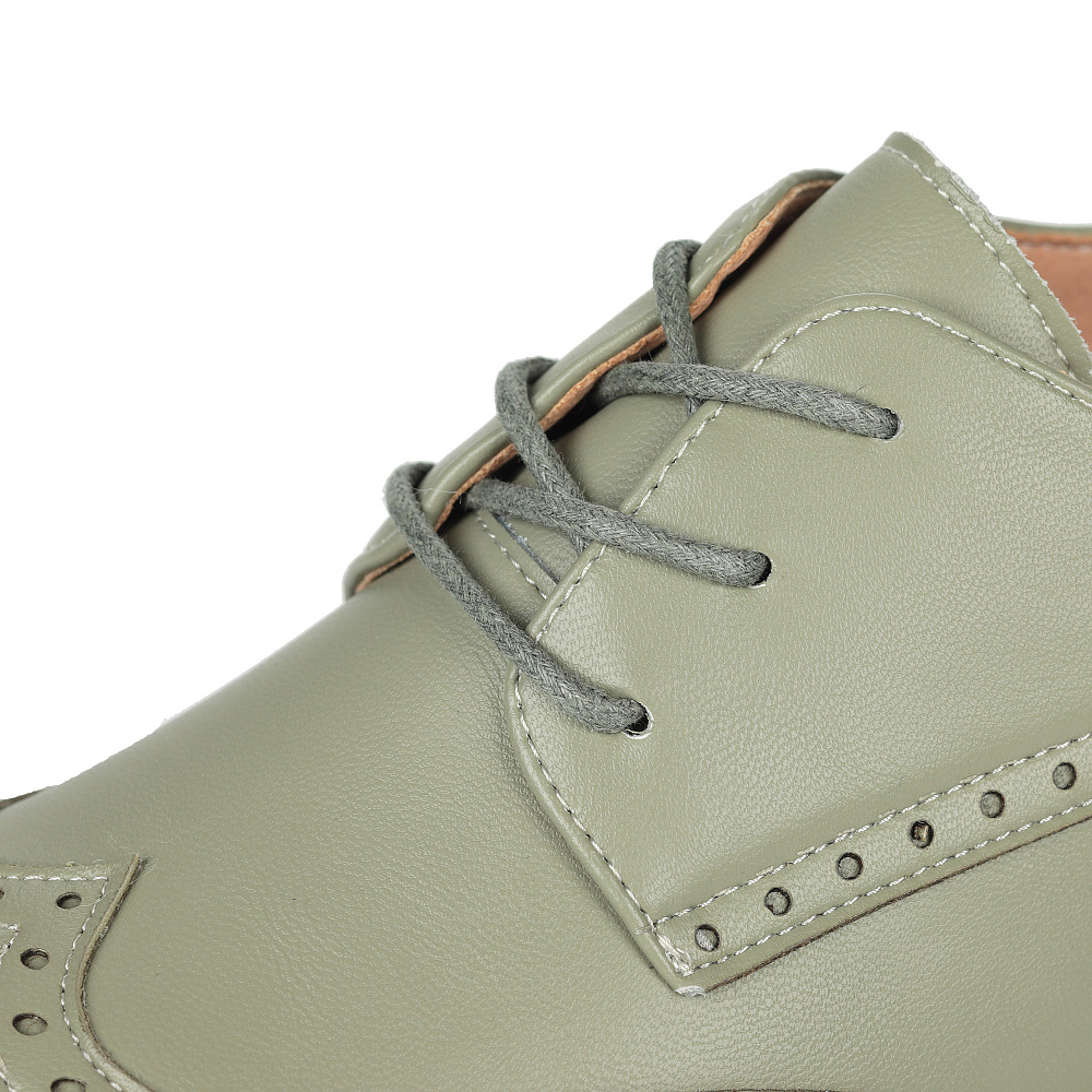 Зеленые полуботинки из кожи с брогированными элементами Respect