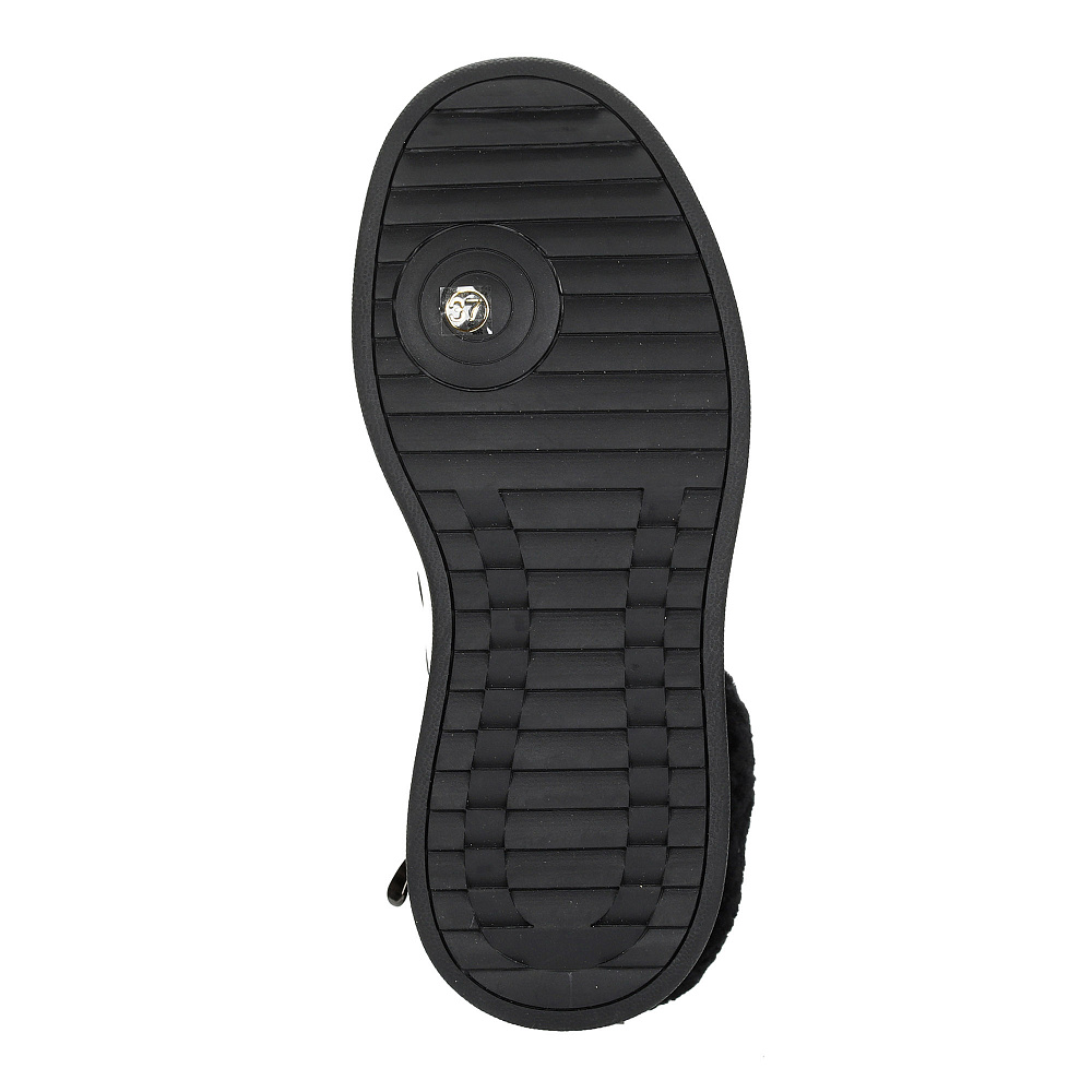 Черные утепленные кеды из кожи Respect