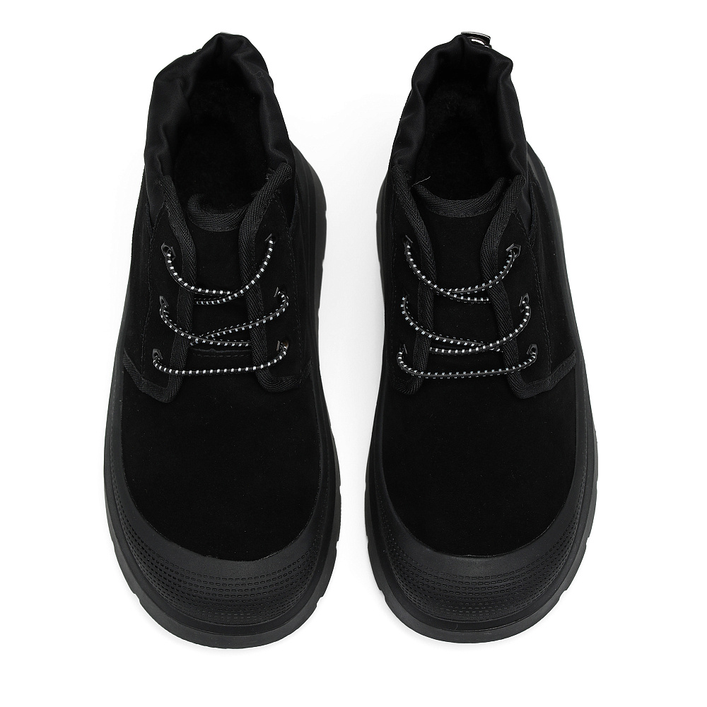 Черные угги из бархатистого велюра на шнурках Respect