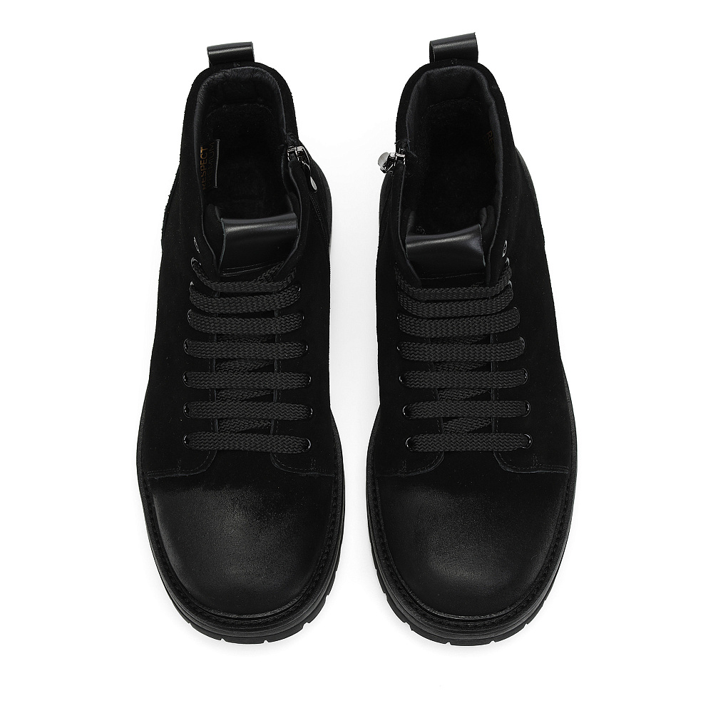 Черные зимние ботинки из бархатистого велюра RESPECT PREMIUM