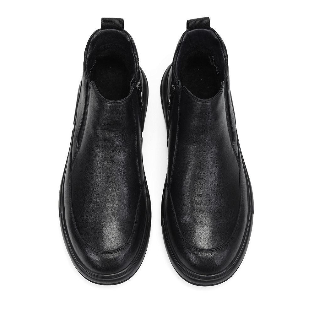 Черные зимние ботинки из гладкой кожи Respect