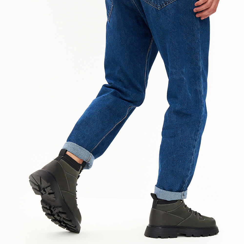 Серые ботинки из нубука Respect