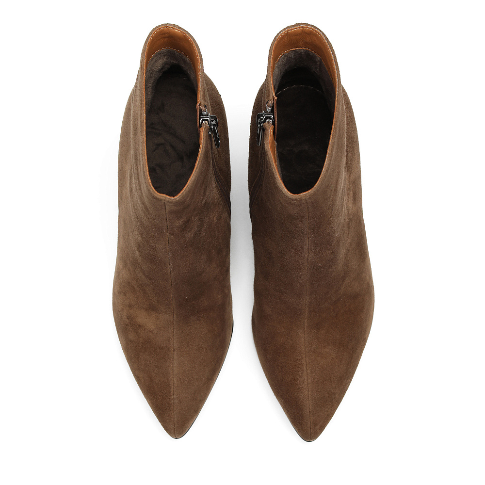 Коричневые ботильоны из натурального велюра RESPECT PREMIUM