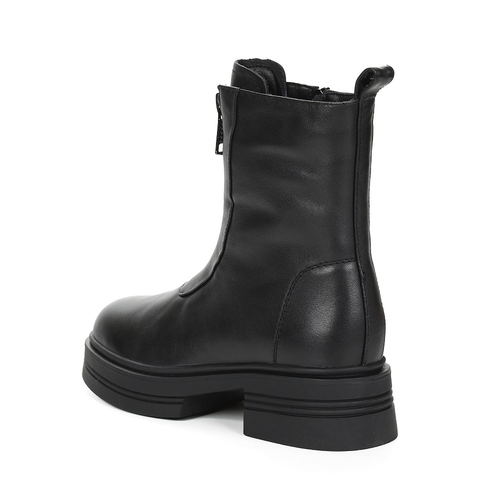 Черные утепленные полусапоги из гладкой кожи Respect