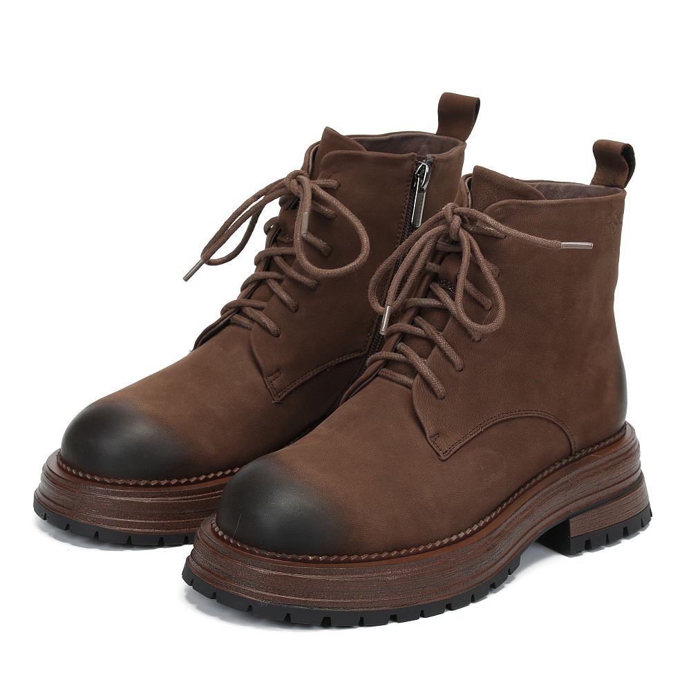 Коричневые зимние ботинки из нубука Respect