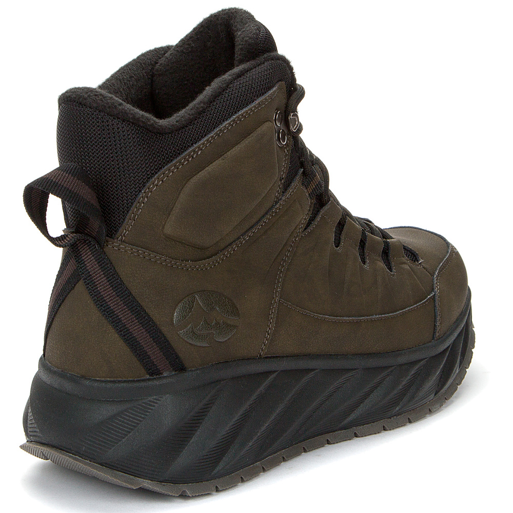 Утепленные ботинки из кожи цвета хаки GRUNBERG