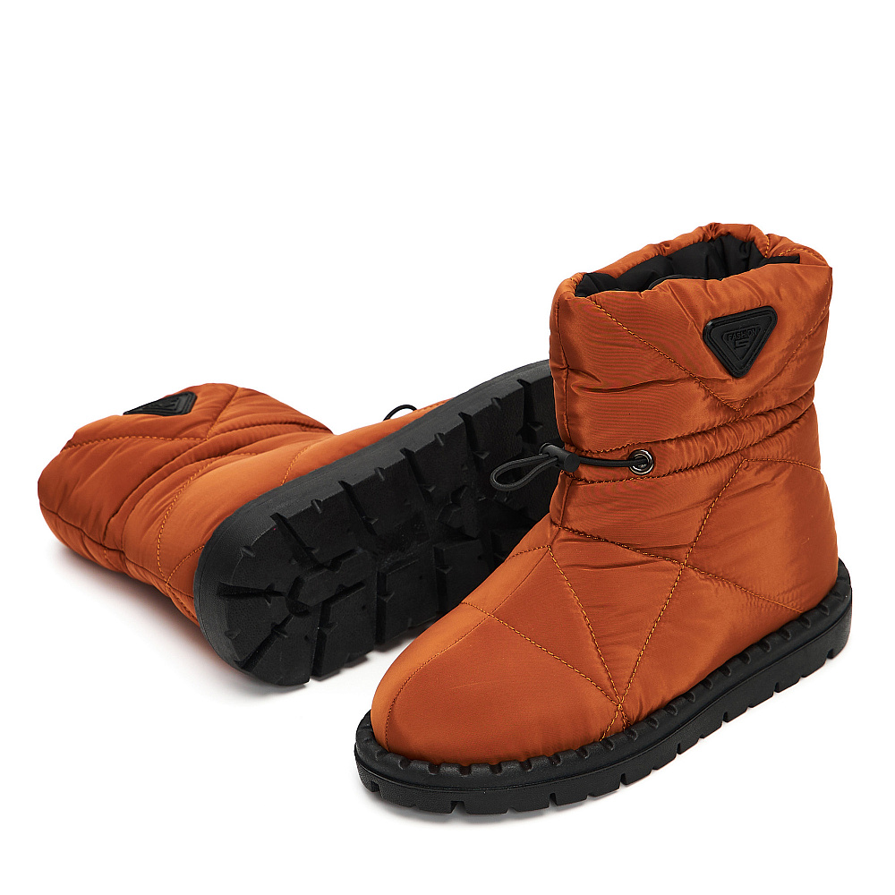 Рыжие утепленные дутики из текстиля Respect