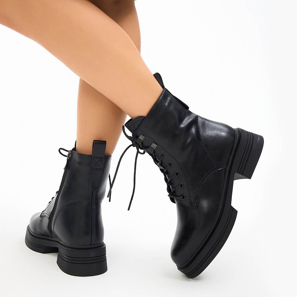 Черные зимние ботинки из кожи Respect