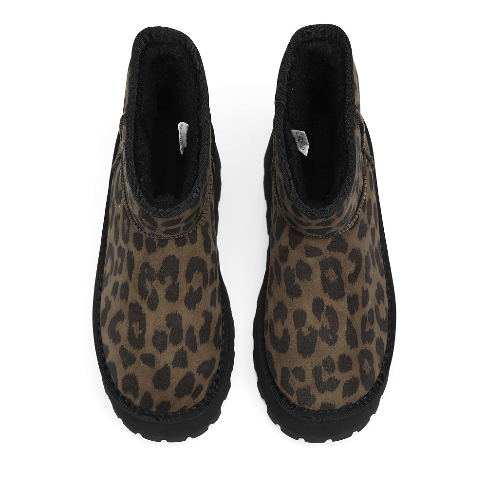 Угги из велюра с леопардовым принтом Respect