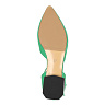 Зеленые туфли лодочки деленки с ремешком на щиколотке из кожи на подкладке из натуральной кожи