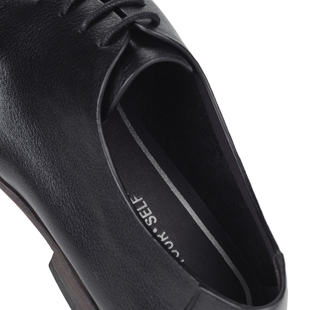 Черные полуботинки из кожи на шнуровке Respect