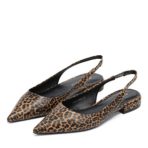 Открытые туфли из кожи с принтом леопард