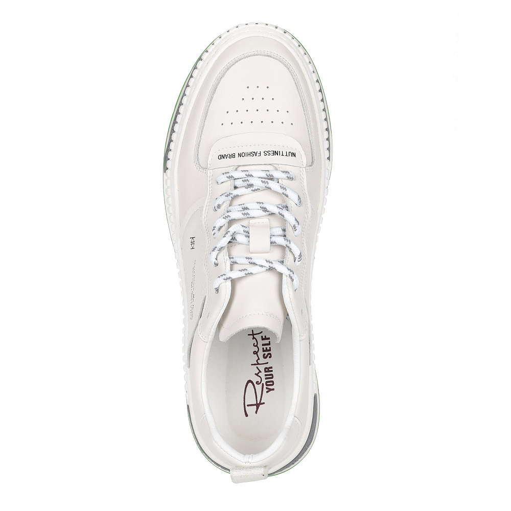 Бело-серые кеды из кожи Respect