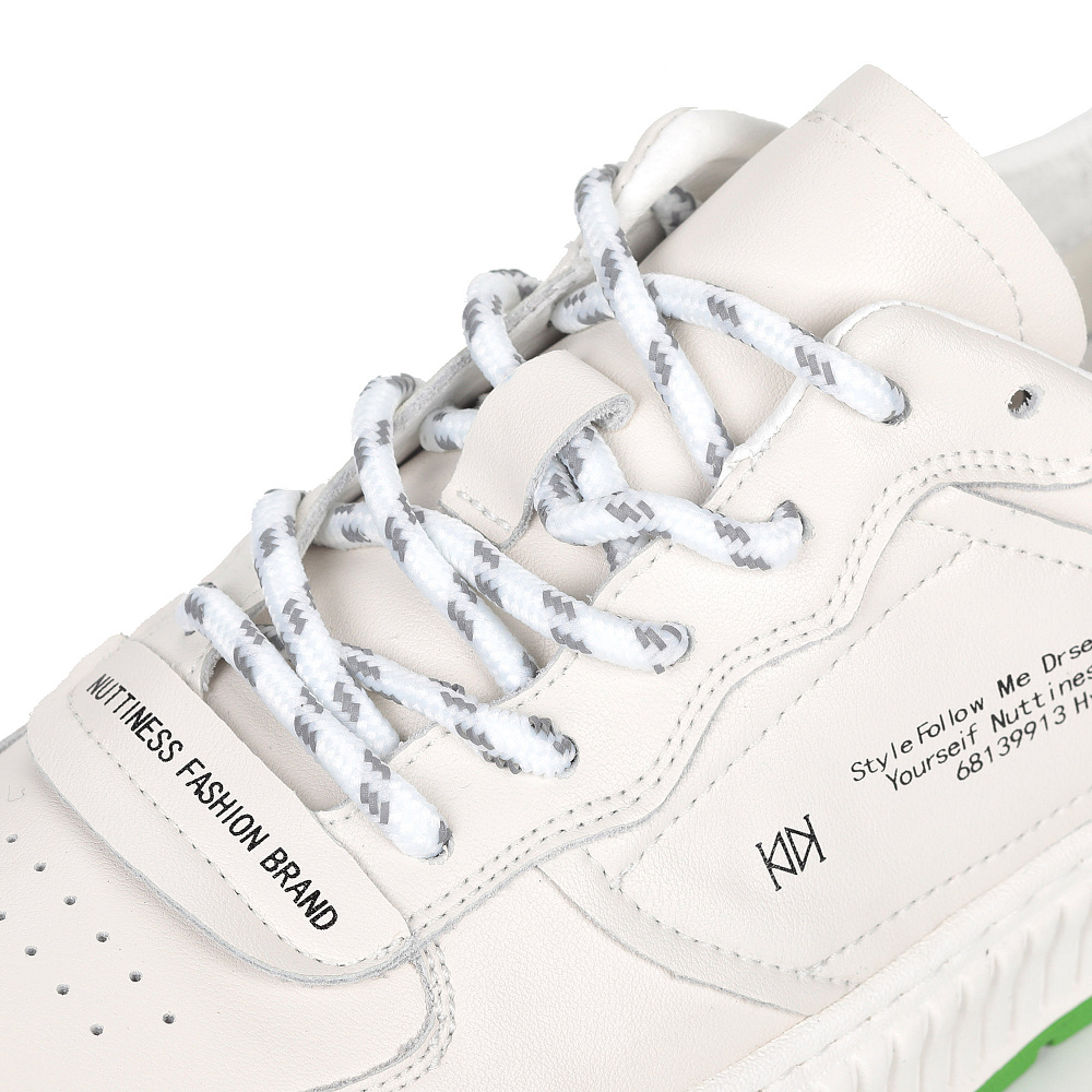 Бело-серые кеды из кожи Respect