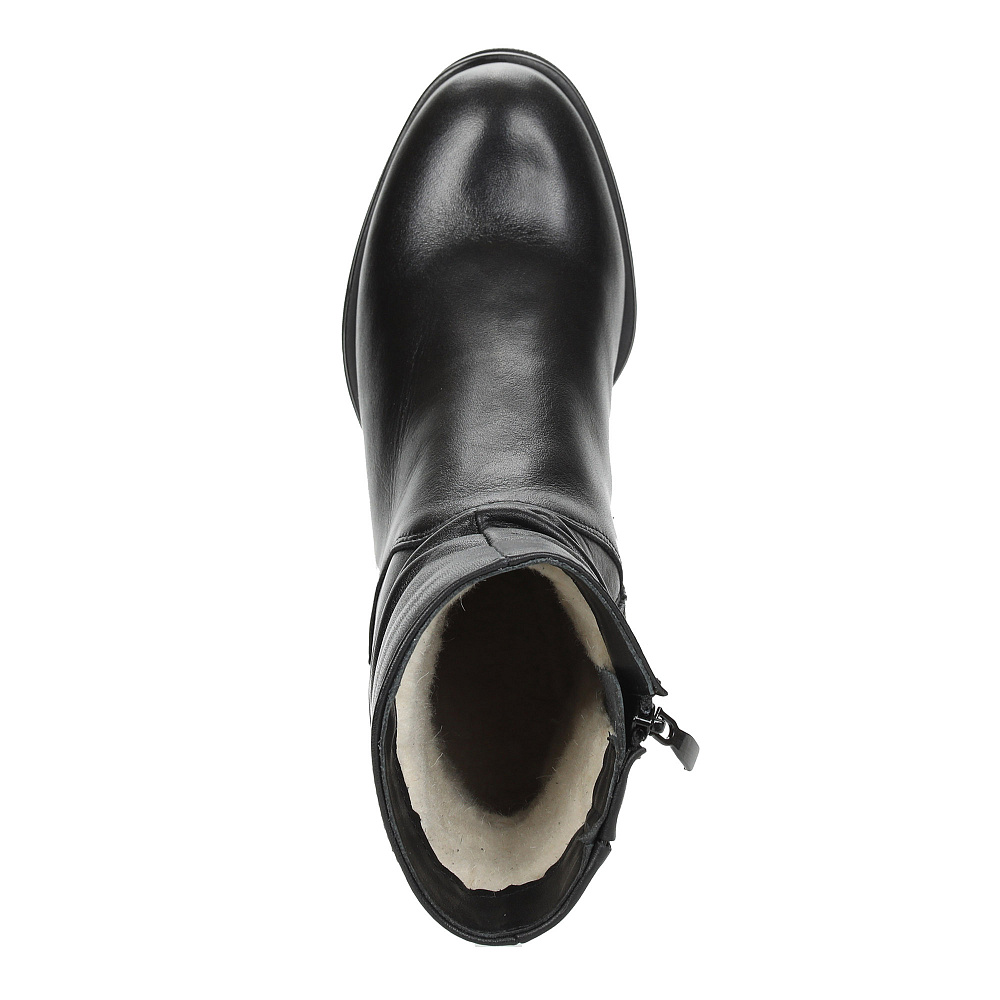 Черные утепленные ботильоны из гладкой кожи Respect