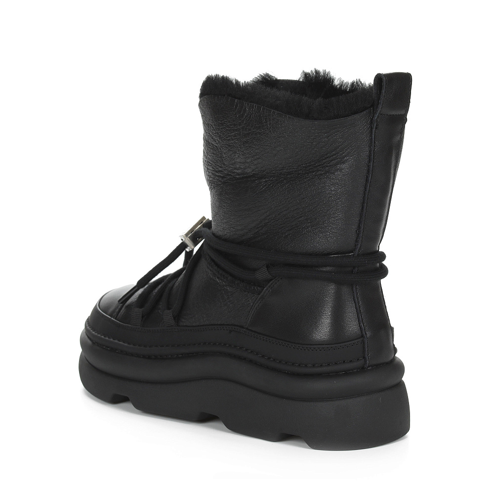 Черные зимние ботинки из гладкой кожи Respect