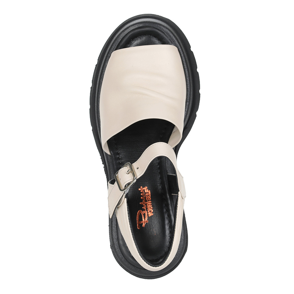 Серые открытые туфли из кожи Respect