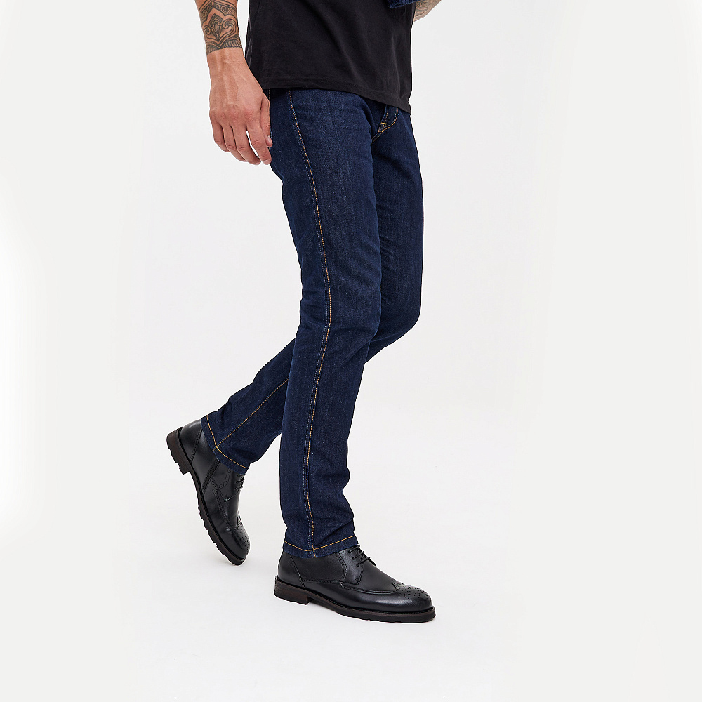 Черные брогированные ботинки RESPECT PREMIUM