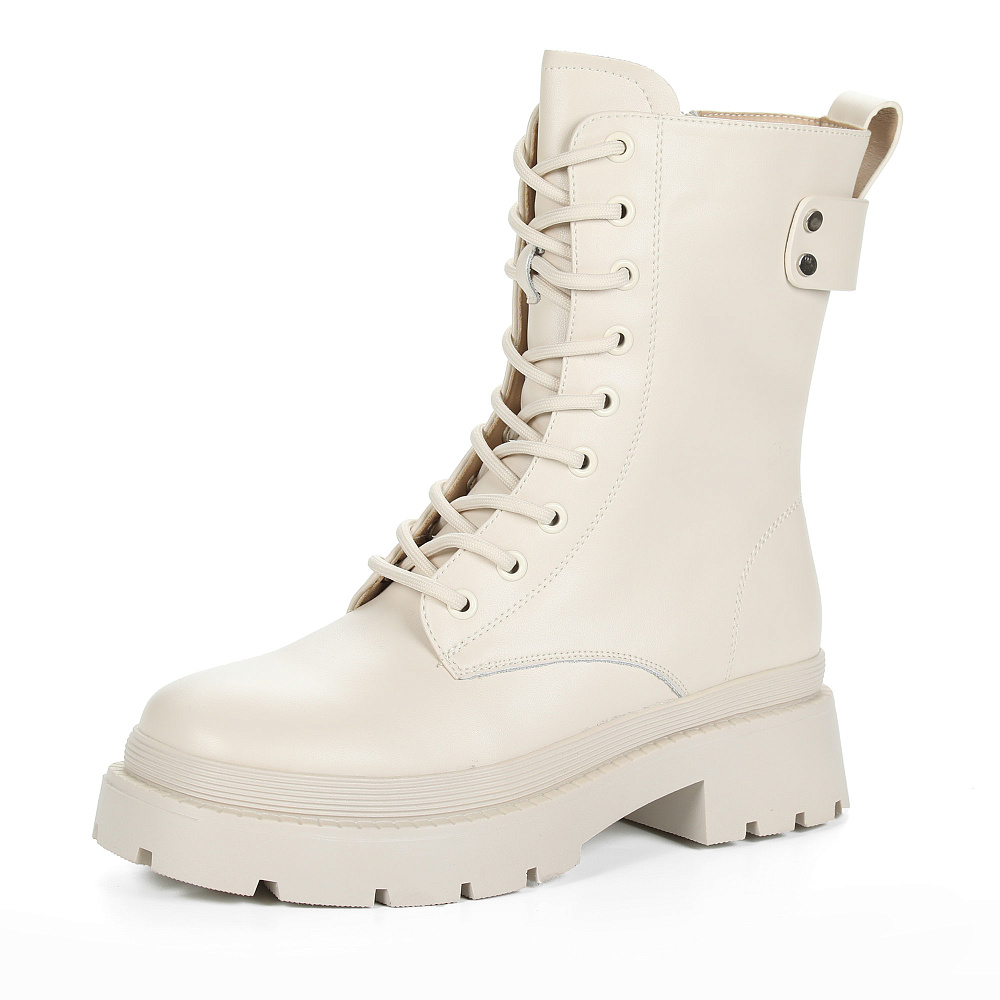 Бежевые утепленные ботинки из кожи Respect