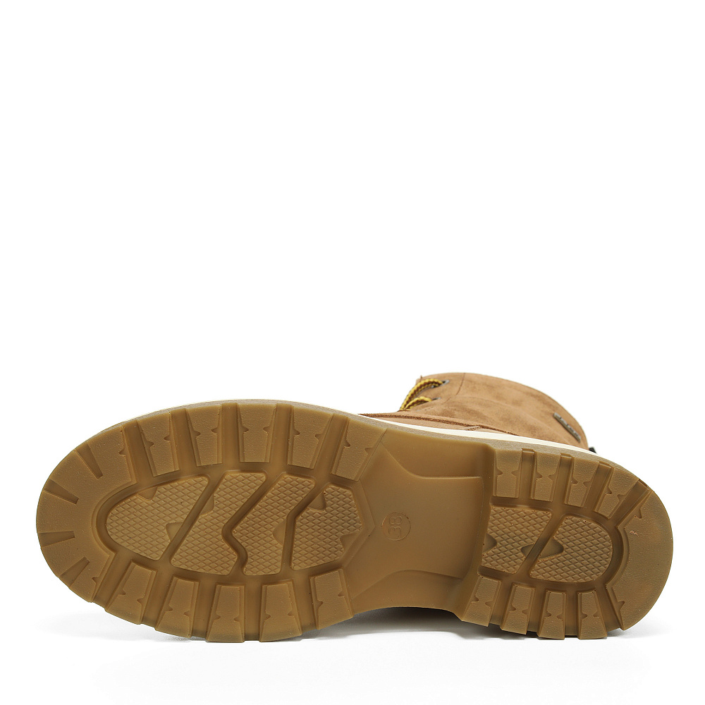 Рыжие зимние ботинки хайкеры из кожи Respect