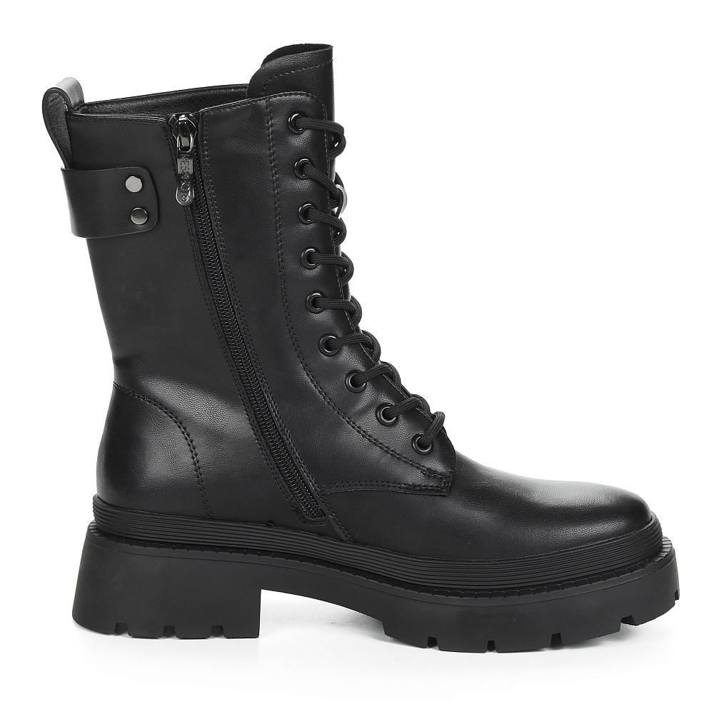 Черные утепленные ботинки из кожи Respect