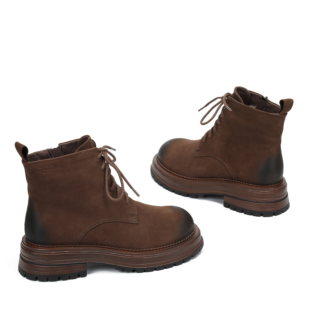 Коричневые зимние ботинки из нубука Respect