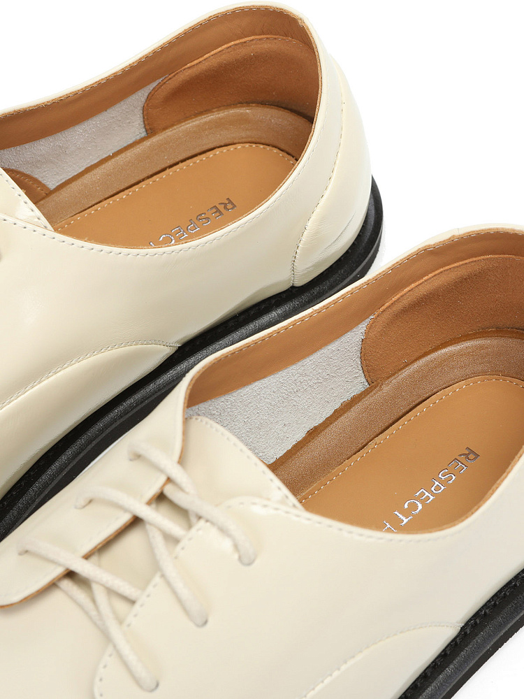 Полуботинки дерби из кожи рисового цвета RESPECT PREMIUM