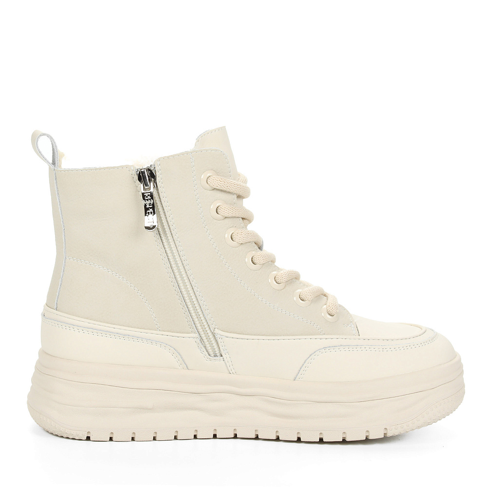 Бежевые утепленные кеды из кожи RSP LAB